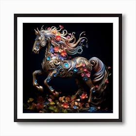 'Floral Horse' Art Print