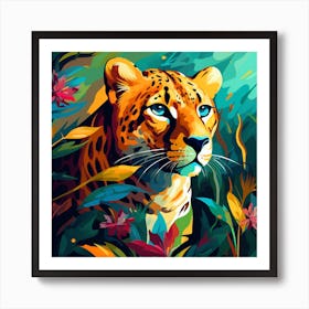 Leopard In The Jungle 2 Art Print