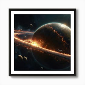 Default Create A Picture Of A Planet Colliding Into Another Pl 0 Art Print