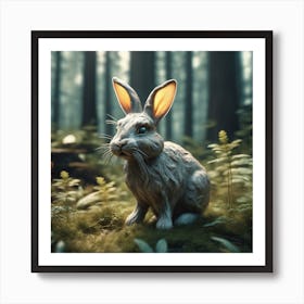 Rabbit In The Forest 60 Art Print