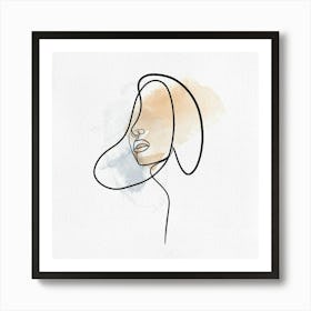 Line Drawing of Woman Portrait Art Print