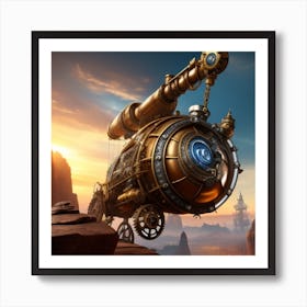 Steampunk Mother ship Art Print