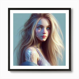 Girl With Blue Eyes 1 Art Print