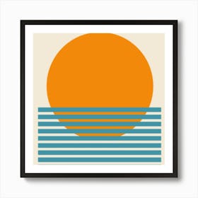 Bauhaus Sunset At The Beach Art Print