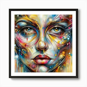 Abstract portrait of a face 2 Art Print