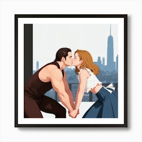 Kissing Couple 13 Art Print