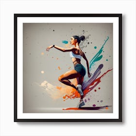 Dancer With Colorful Splashes 7 Art Print