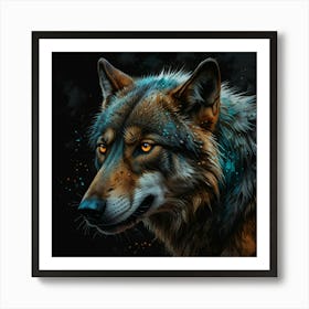 Leonardo Lightning Xl Watercolor Art An Animal Wolf Painting O 3 Art Print