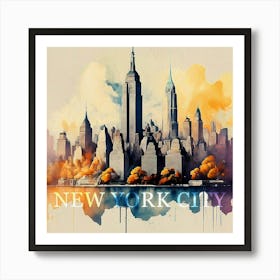 New York City Watercolor Painting 2 Art Print