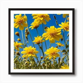 Yellow Flowers In A Field 5 Art Print