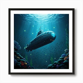 Voyage of the Submarine Art Print