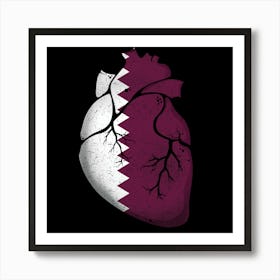 Qatar Heart Flag Art Print