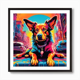 Psychedelic Dog Art Print