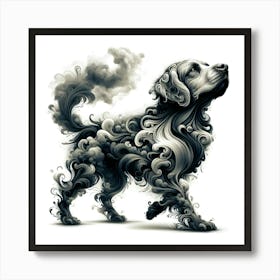 Cloudy Dog Art Print