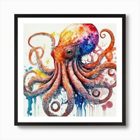 Octopus Watercolor Art Art Print