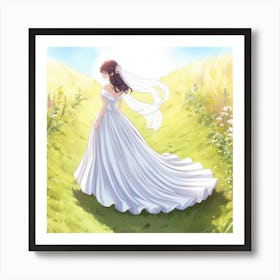 Bride In A Field Art Print