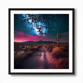 Galaxy In The Desert Art Print