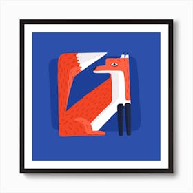 Abstract Fox Square Art Print