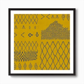 Moroccan Patchwork In Mustard Art Print