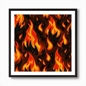 Flames Seamless Pattern Art Print