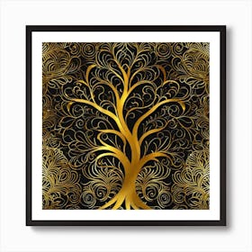 Gold Tree Of Life Art Print