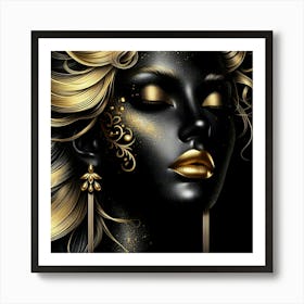 Gold And Black Beauty 4 Art Print