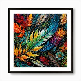 Colorful Feathers 14 Art Print