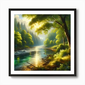 River In The Forest 2 Art Print