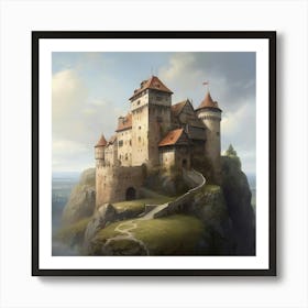 Castle On Top Of A Mountain Art Print