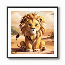 Cute Lion Art Print