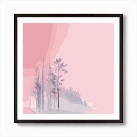 Pink Forest With Trees Art Print