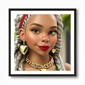 Portrait Of African American Woman 2 Art Print