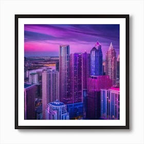 Atlanta Skyline At Dusk Art Print