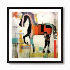 Color Block Horse Impressionist 21irena Art Print