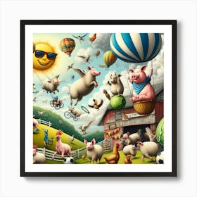 Pigs In The Sky Art Print