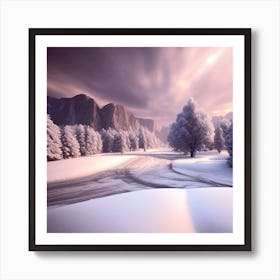 Yosemite Winter Landscape Art Print