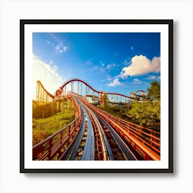 Firefly Thrilling Roller Coaster Ride On A Sunny Adventure Day 38319 Art Print