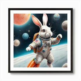 Rabbit In Space 9 Art Print