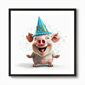 Birthday Pig Art Print