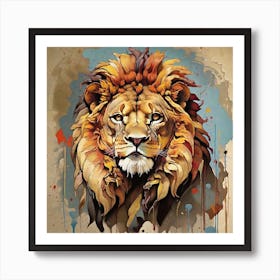 Lion art print Art Print