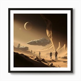 Spaceship In The Desert Art Print