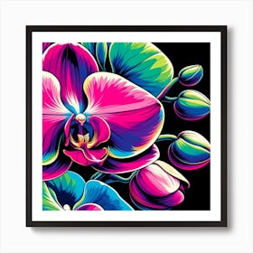 Orchid, Pop Art Art Print