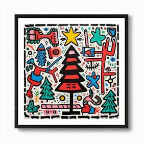 Christmas Tree Abstract Christmas 1 Art Print