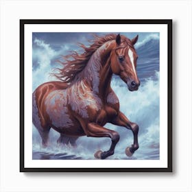 Brownies With Pattern Horse In The Sea Art Print