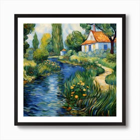 Riverside Melody of Colours Art Print