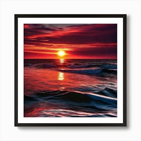 Sunset Over The Ocean 73 Art Print