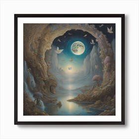 'Moonlight Cave' Art Print