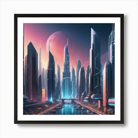 Futuristic Cityscape 1 Art Print