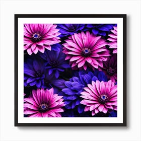 Purple And Pink Flowers 1 Art Print