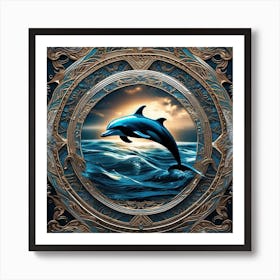 Dolphin In The Ocean 3 Art Print